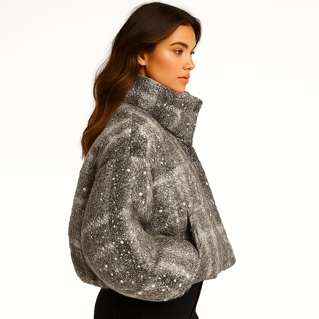 Eksklusiv Tweed Dunkåbe Med Pailletdetaljer