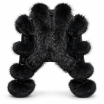 Kort jakke i ægte læder med luksuriøse pelsdetaljer