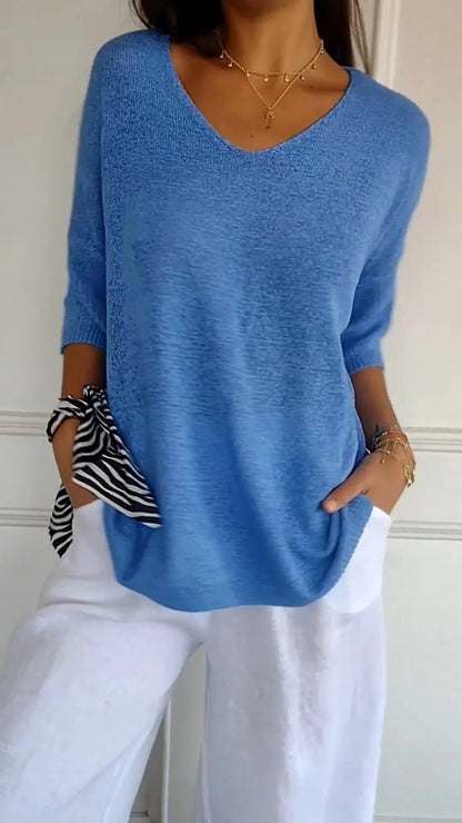 Kvinders V-hals top | Let og elegant pasform