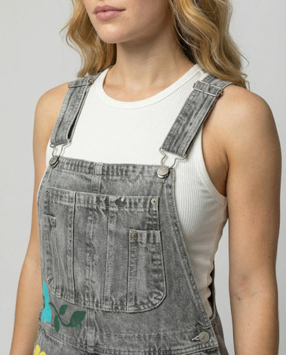 Ærmeløs denim jumpsuit til kvinder | Afslappet pasform med dekorative detaljer
