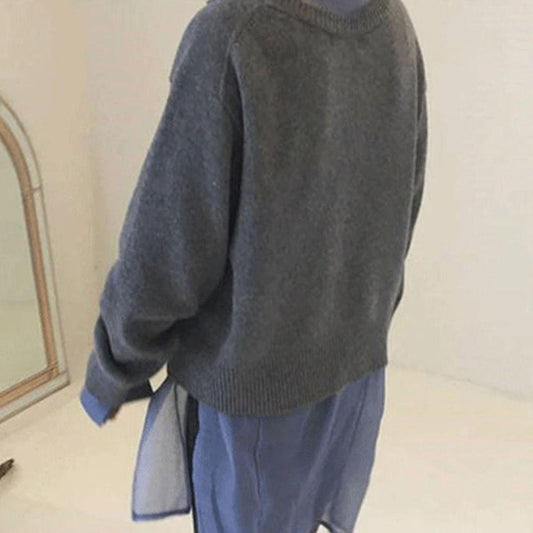 Dame cardigan med asymmetrisk knaplukning | Blød og moderne strik