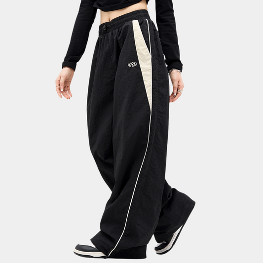 Dame Baggy Sweatpants med Kontraststriber | Afslappede Joggingbukser i Street Style