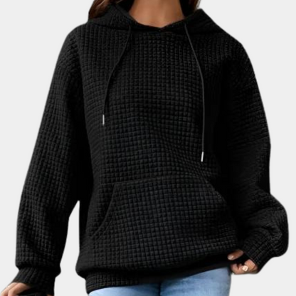 Fluffy Hættetrøje med Snøre til Kvinder | Blød og Varm Hoodie