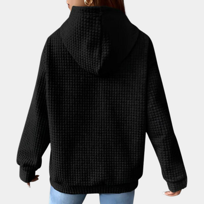 Fluffy Hættetrøje med Snøre til Kvinder | Blød og Varm Hoodie