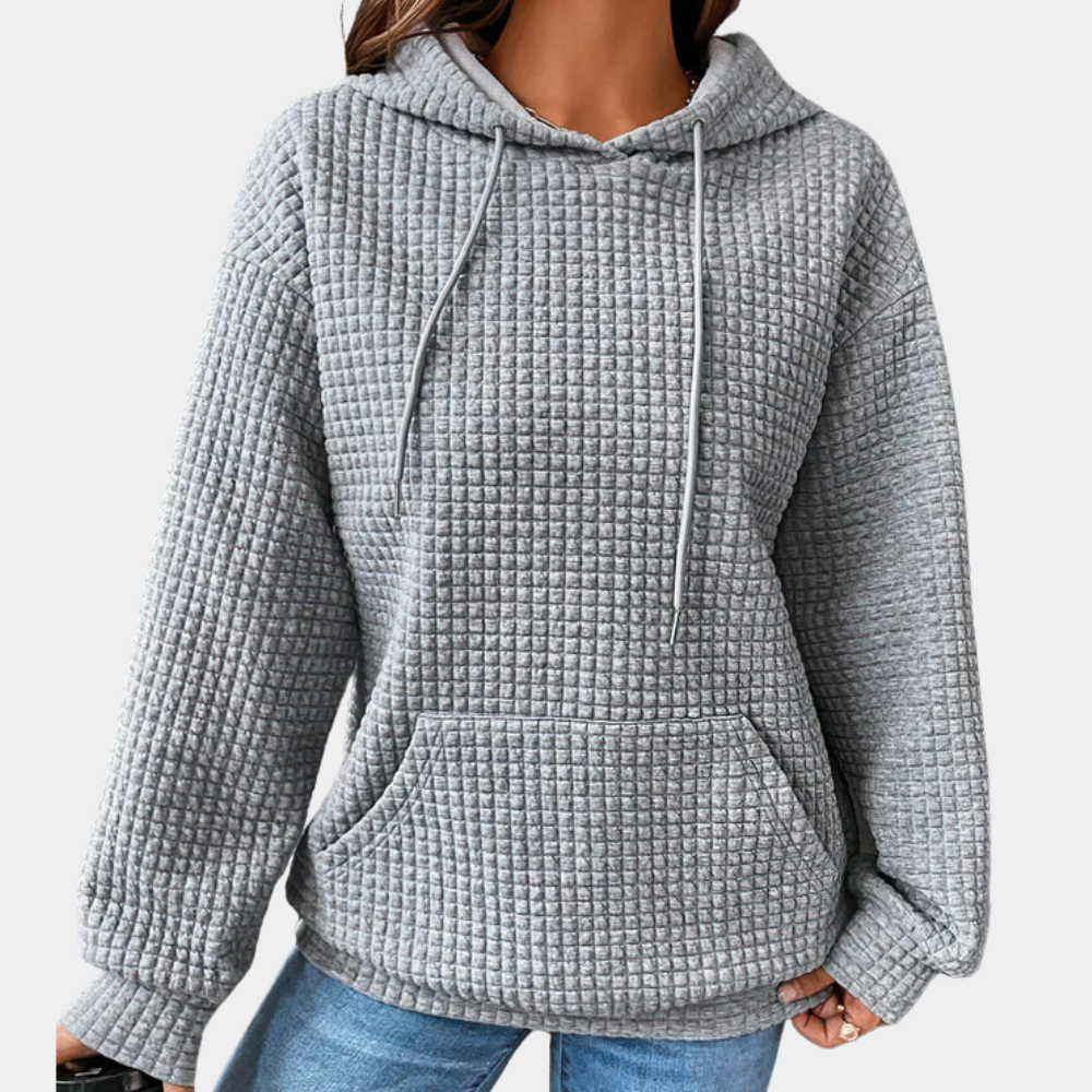 Fluffy Hættetrøje med Snøre til Kvinder | Blød og Varm Hoodie