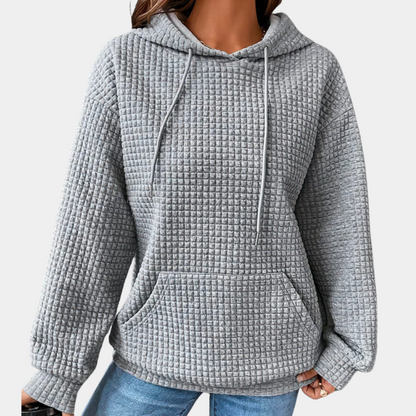 Fluffy Hættetrøje med Snøre til Kvinder | Blød og Varm Hoodie
