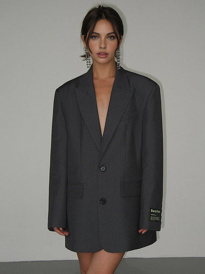 Oversized dameblazer med klassisk revers | Tidløst design og komfortabel pasform