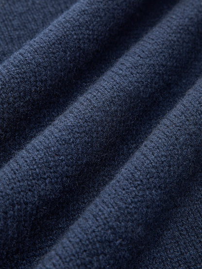 Dame striksweater med revers og 2-i-1 paneldesign | Blød og elegant pasform