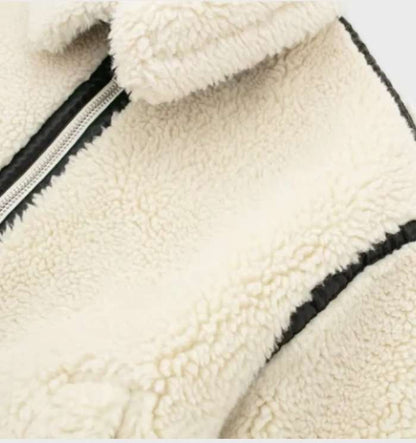 Beige fleecejakke til kvinder | Blød og varm med teddyfor | Oversized pasform