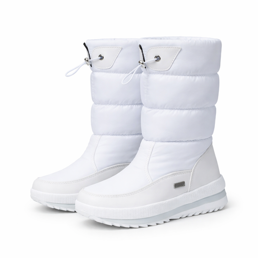 Forede mellemhøje støvler til kvinder med vandafvisende overflade og platformsål