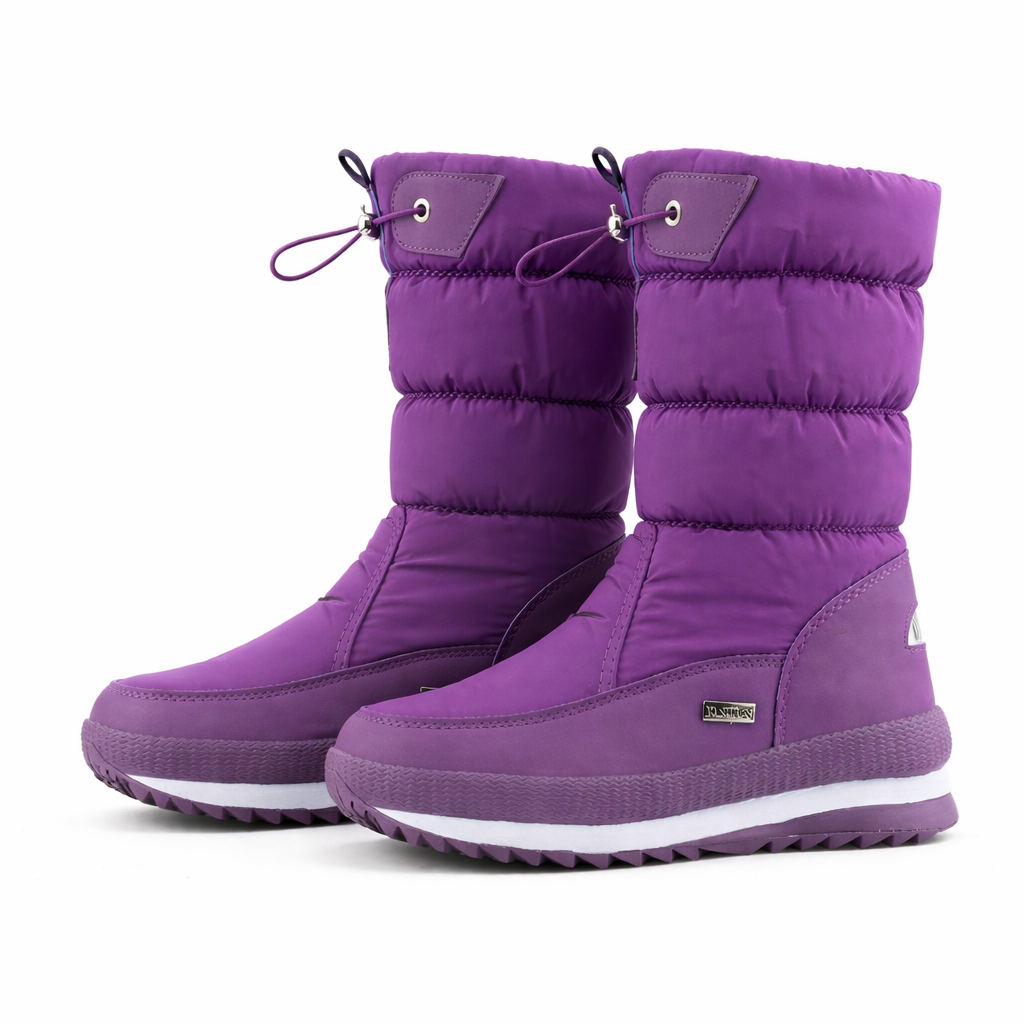 Forede mellemhøje støvler til kvinder med vandafvisende overflade og platformsål