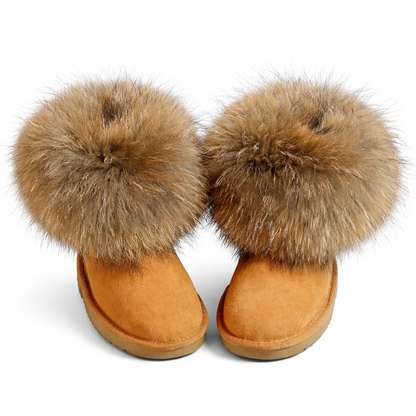 Forede korte støvler til kvinder med kraftig pelskant og stabil sål
