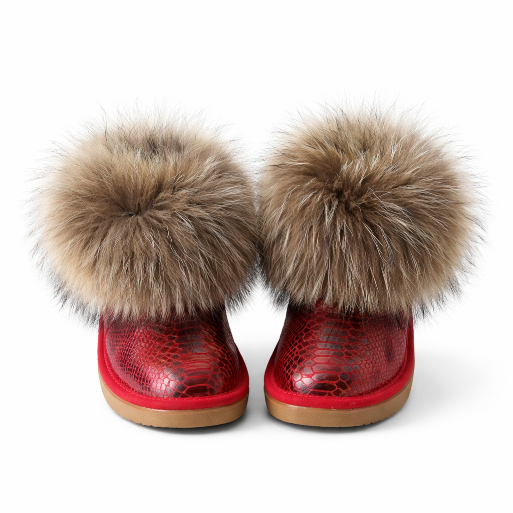 Forede korte støvler til kvinder med kraftig pelskant og stabil sål