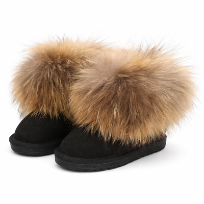 Forede korte støvler til kvinder med kraftig pelskant og stabil sål
