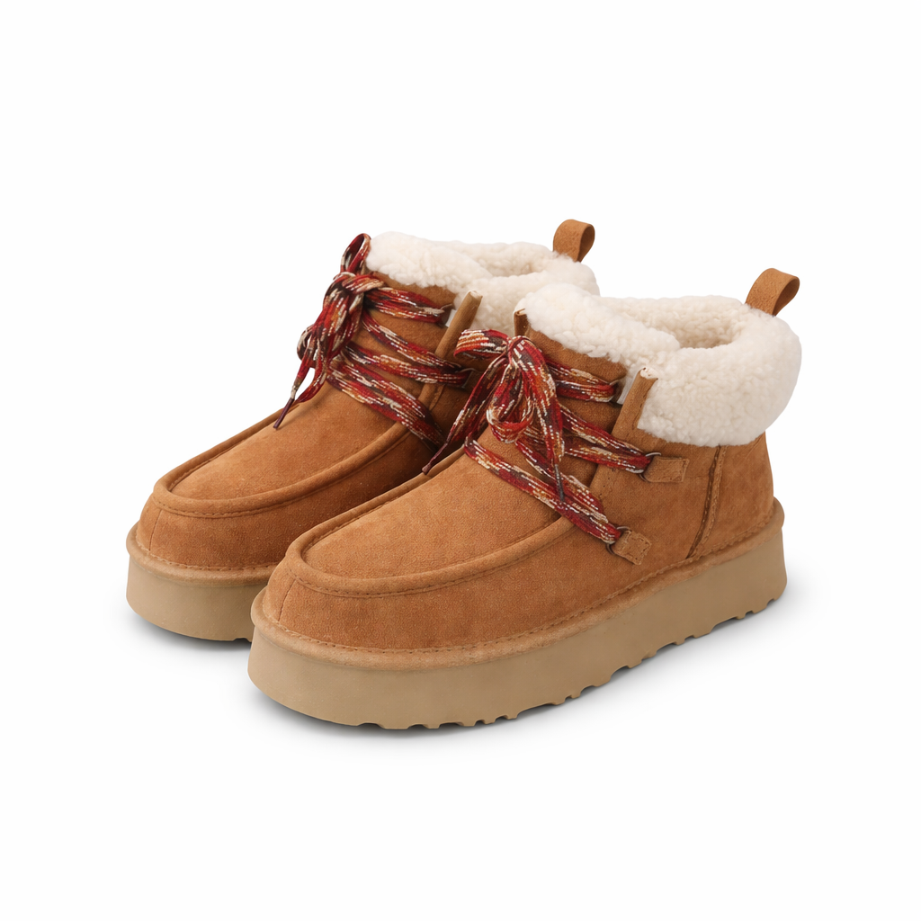 Forede ankelstøvler til kvinder med snørelukning og kraftig sål