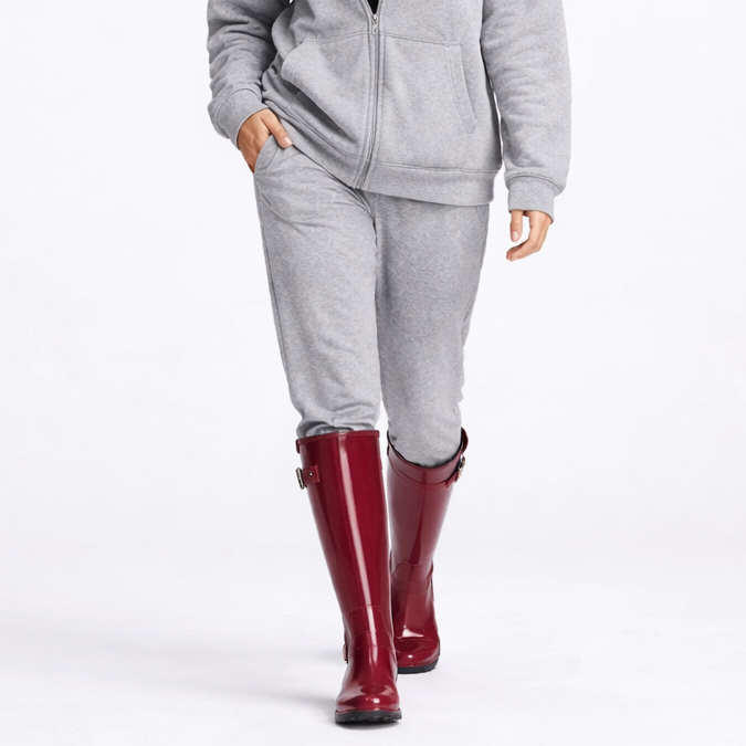 Høje Dame Regnstøvler Med Spænder Og Kraftig Sål