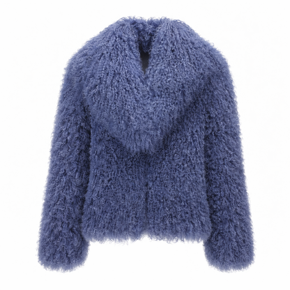 Jakke i ægte Mongolian sheep fur til kvinder