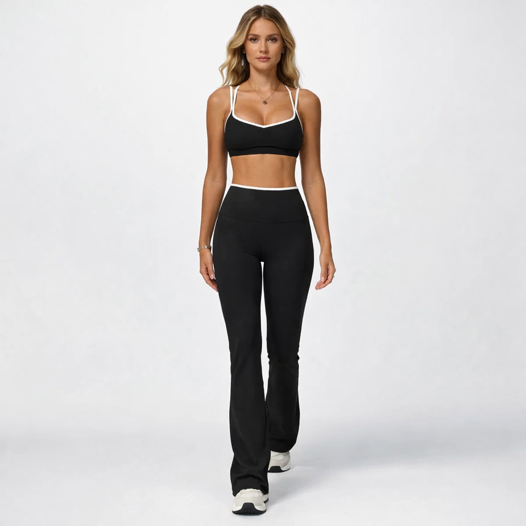 Yoga sæt med sports-bh og højtaljede leggings