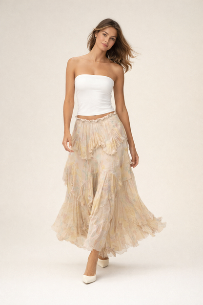 Lang Plisseret Nederdel til Kvinder | Prairie Chic Mid-Rise