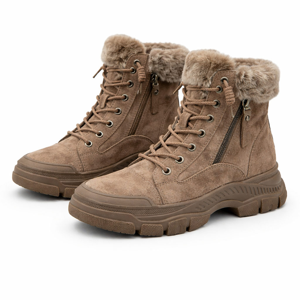 Forede ankelstøvler til kvinder med snørelukning og skridsikker sål