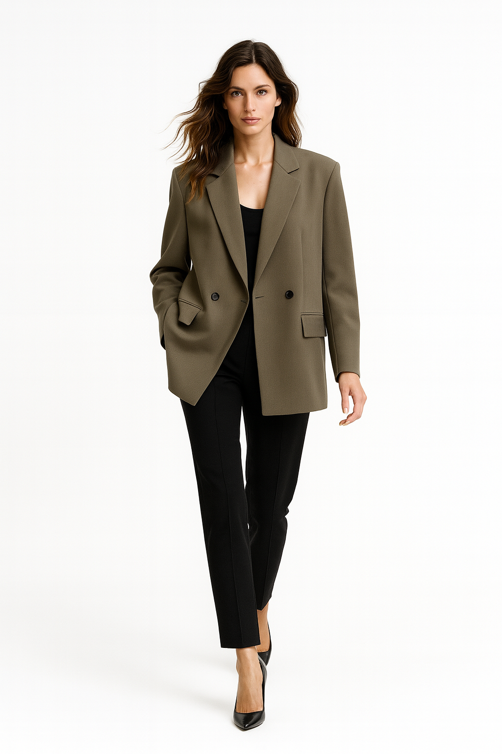 Elegant skræddersyet blazer til kvinder | Klassisk kontorjakke med lige pasform