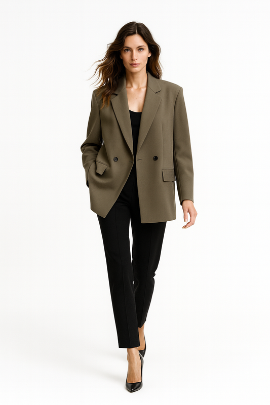 Elegant skræddersyet blazer til kvinder | Klassisk kontorjakke med lige pasform