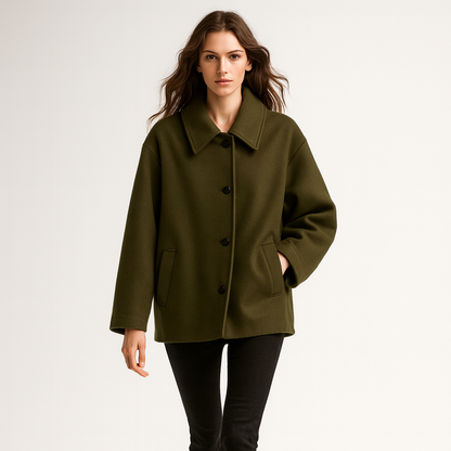 Kvinders oversize frakke | Blød struktur | Moderne snit & lange ærmer