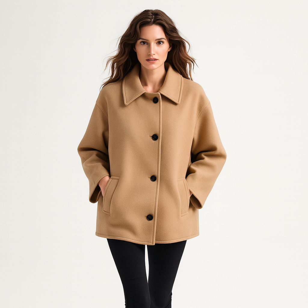 Kvinders oversize frakke | Blød struktur | Moderne snit & lange ærmer