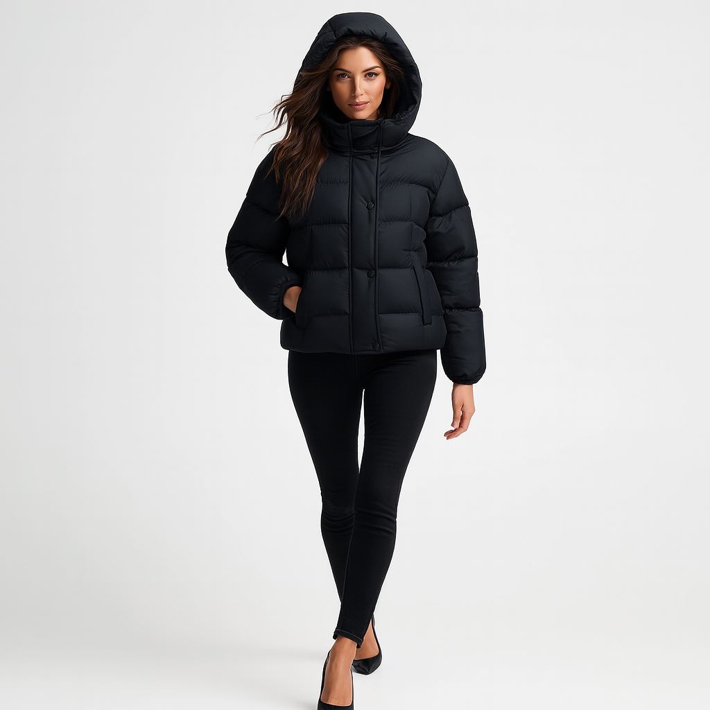 Kort dunjakke til kvinder | Varm letvægtskonstruktion | Quiltet design