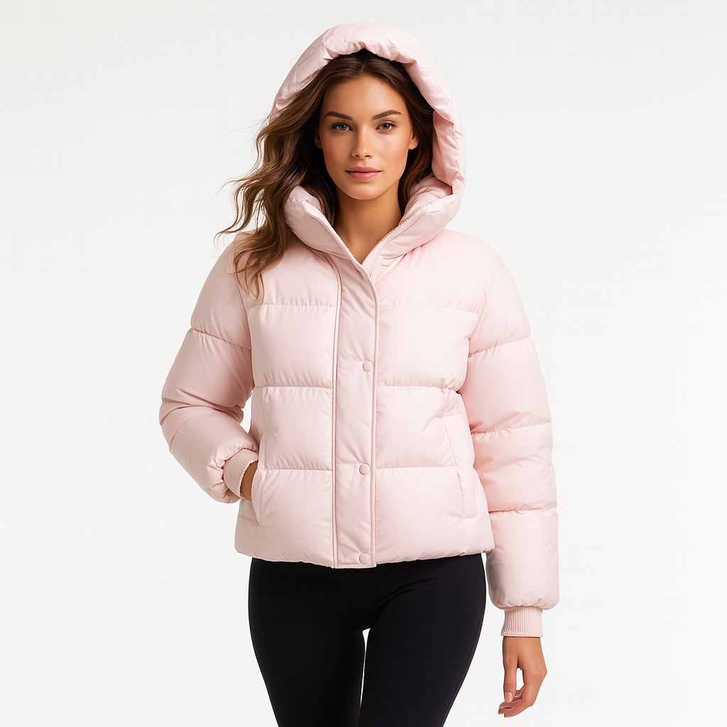 Kort dunjakke til kvinder | Varm letvægtskonstruktion | Quiltet design