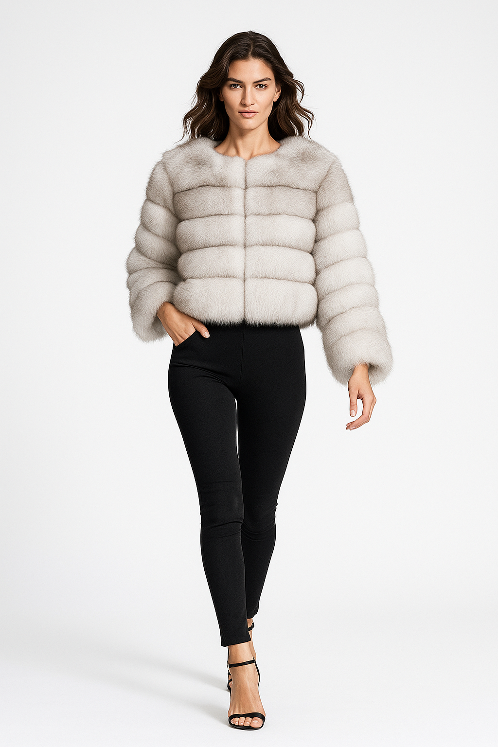 Kort faux fur jakke til kvinder | Varm vinterjakke | Elegant luksusdesign