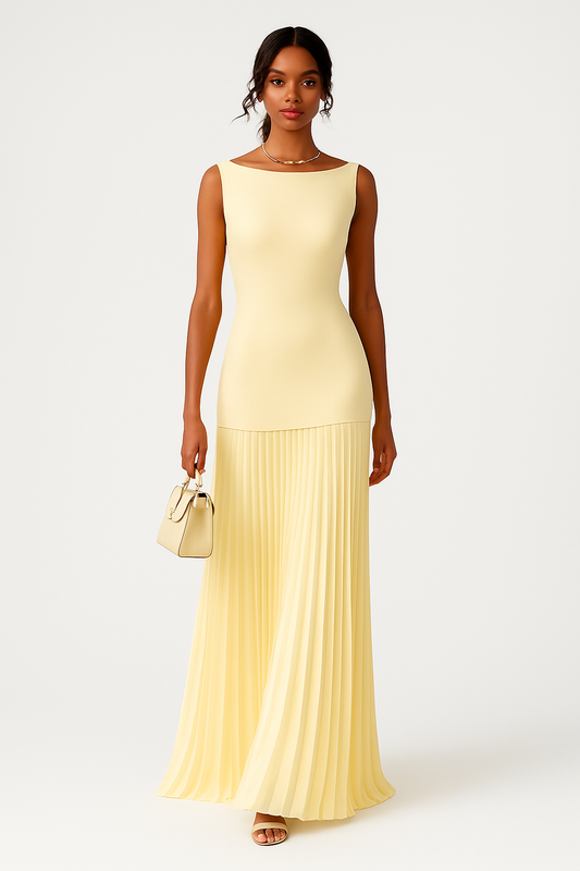 Sæt til kvinder | Ærmeløs top og plisseret nederdel | Elegant todelt look