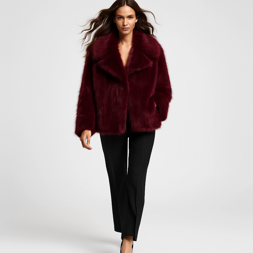 Varm plysjakke til kvinder | Blød faux fur frakke | Elegant vinterjakke