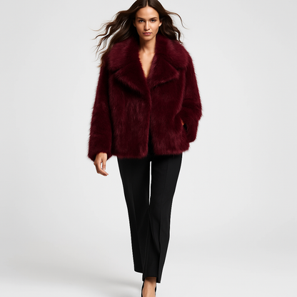 Varm plysjakke til kvinder | Blød faux fur frakke | Elegant vinterjakke