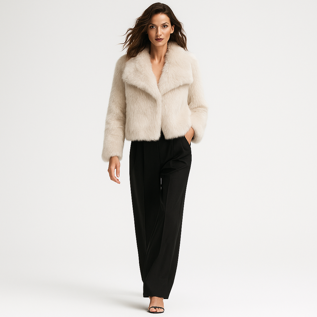 Varm plysjakke til kvinder | Blød faux fur frakke | Elegant vinterjakke