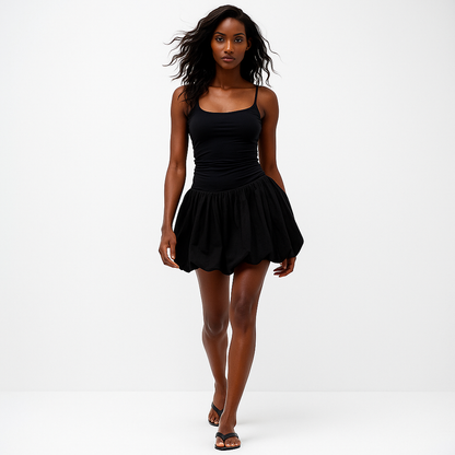 Kvinders ballonmininederdel | Løs pasform | Elastisk talje