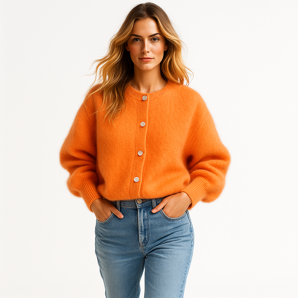 Kvinders strikcardigan | Løs pasform | Rund hals | Blød strikkvalitet