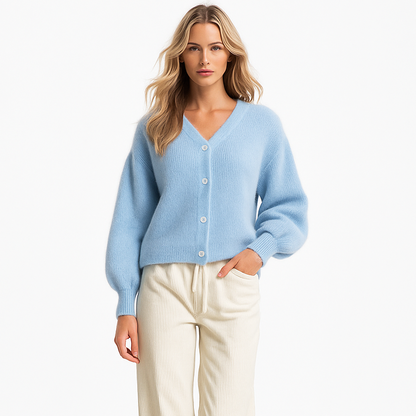 Kvinders strikcardigan | Løs pasform | Rund hals | Blød strikkvalitet