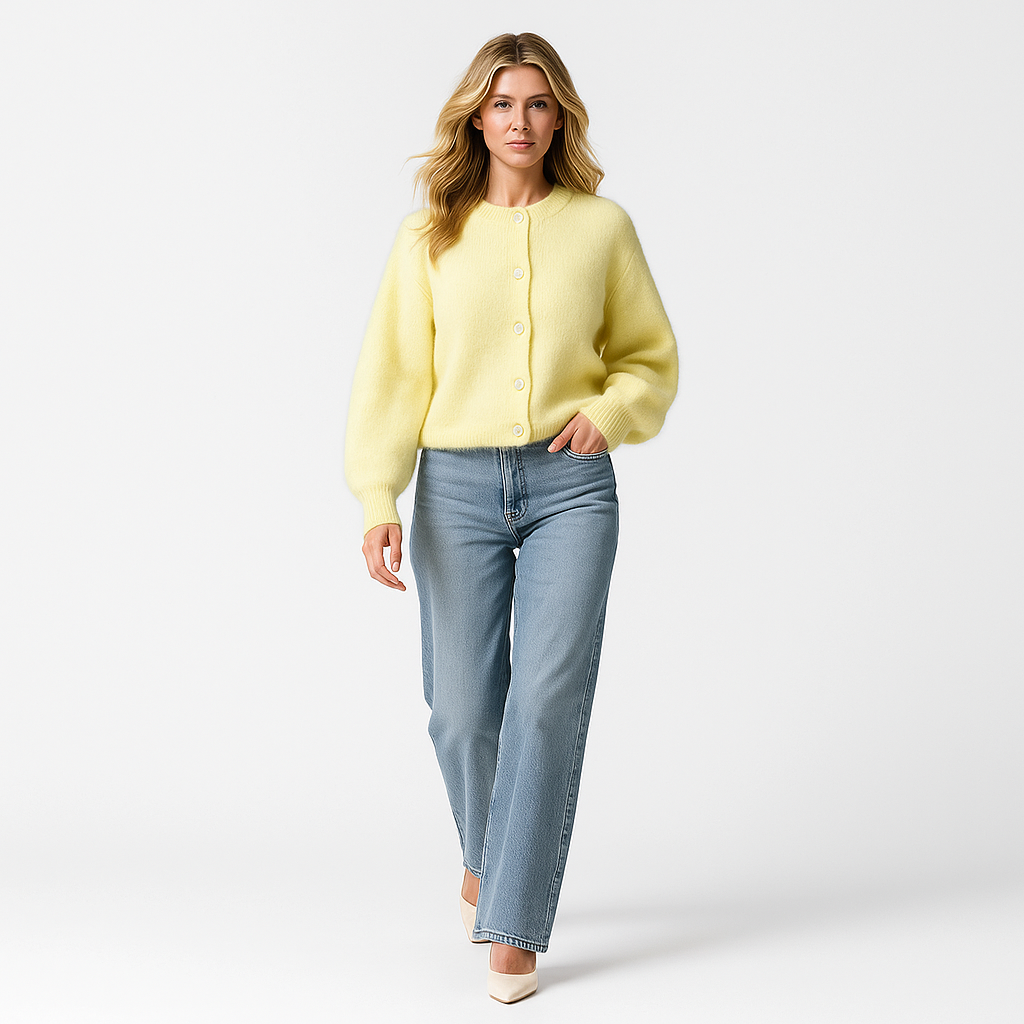 Kvinders strikcardigan | Løs pasform | Rund hals | Blød strikkvalitet