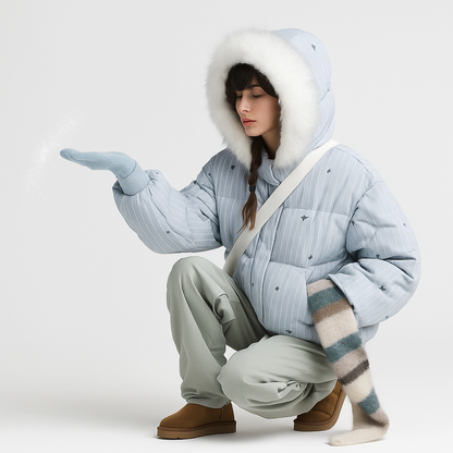 Vinterjakke med Plys Krave | Varm & Stilfuld | Perfekt til Kolde Dage