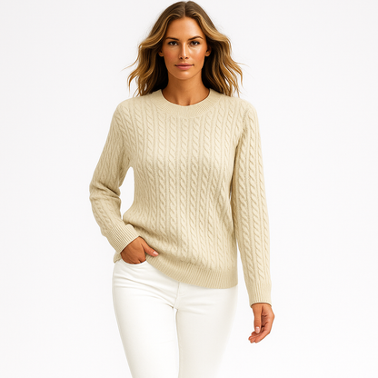 Kvinders kabelstriktrøje | Klassisk design | Blød struktur | Komfortabel pasform