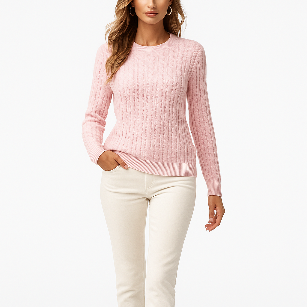 Kvinders kabelstriktrøje | Klassisk design | Blød struktur | Komfortabel pasform