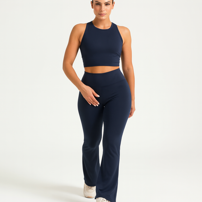 Dame Yoga Bukser med Høj Talje | Bootcut Design | Komfortabelt Stræk | Til Træning & Hverdag