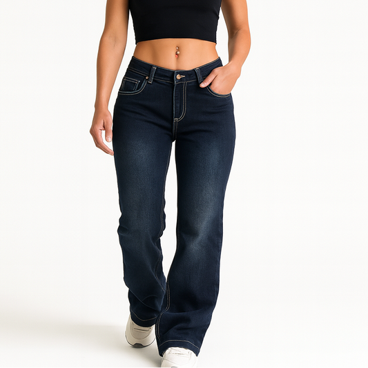 Low Waist Jeans til Kvinder | Bootcut Pasform | Stretch Denim | Y2K Streetwear Stil