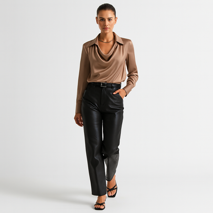 Elegant bluse med fine detaljer og klassisk pasform til kvinder