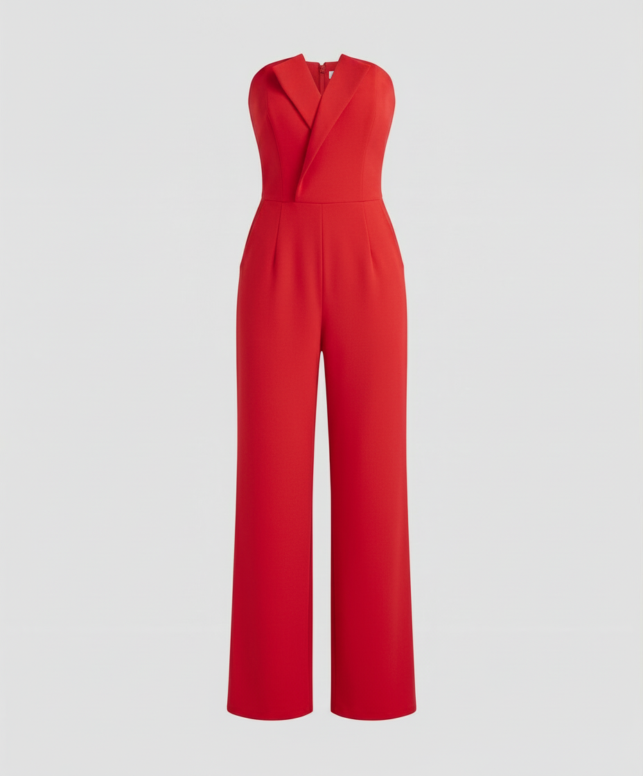Ærmeløs jumpsuit med V-udskæring | Elegant snit med flatterende silhuet