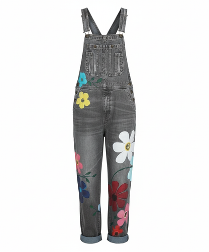 Ærmeløs denim jumpsuit til kvinder | Afslappet pasform med dekorative detaljer