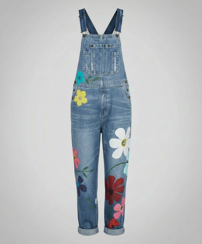 Ærmeløs denim jumpsuit til kvinder | Afslappet pasform med dekorative detaljer