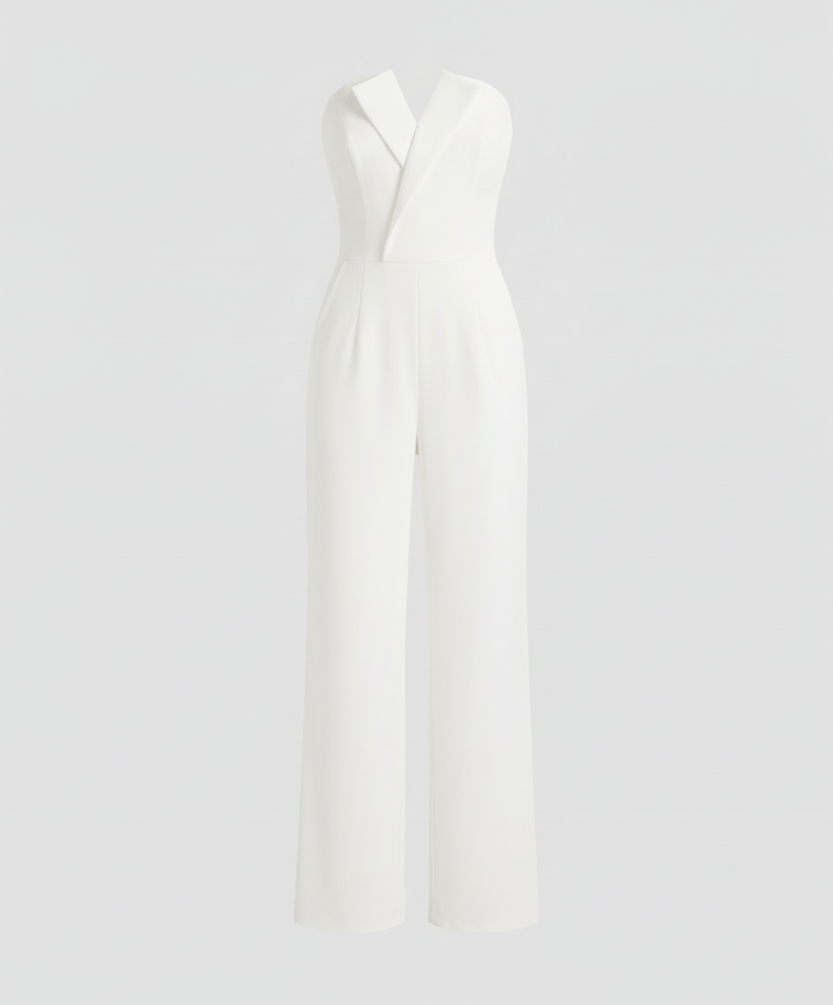 Ærmeløs jumpsuit med V-udskæring | Elegant snit med flatterende silhuet