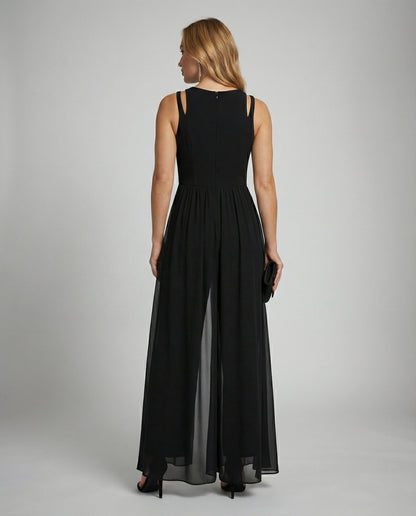 Elegant ærmeløs dame jumpsuit | Flatterende snit med vide ben